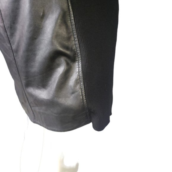 Claudia Strater Leather & Wool Front Zipper Dress Size 36 - Picture 5 of 12